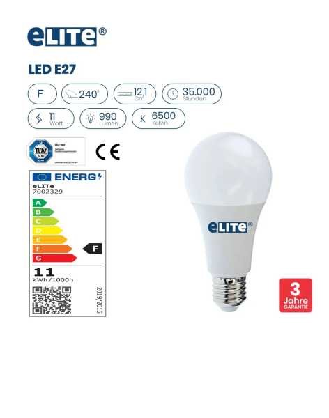 LED Lampe E27 11W 6500K 865 990lm 12,1cm