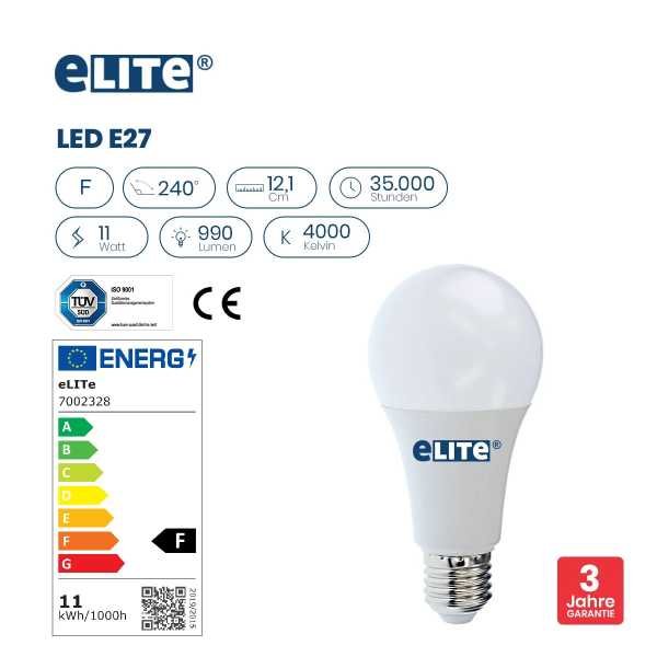 LED Lampe E27 11W 4000K 840 990lm 12,1cm
